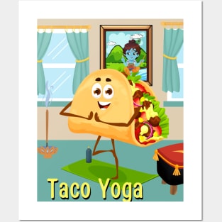 Taco Yoga Standing Tree Pose Posters and Art